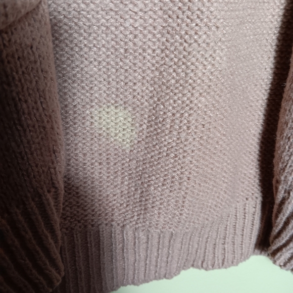 Shein pink cardigan sweater with floral and pockets. Size small over sized - Picture 5 of 6